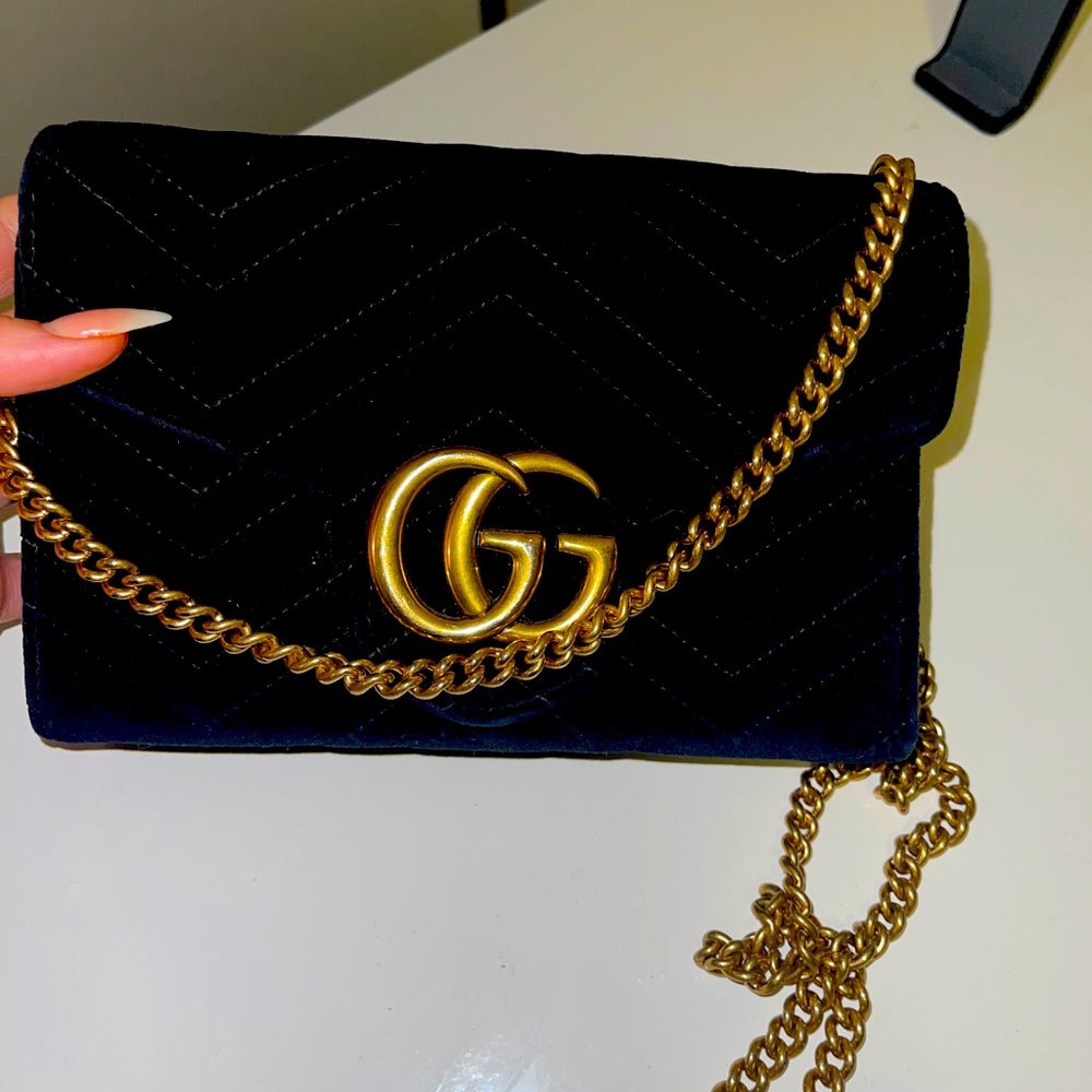Gucci velvet black shoulder bag
